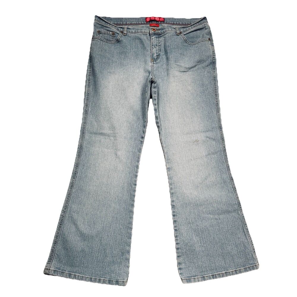 Y2K Glo Flared Jeans 15 Short (34x28) Light Wash Blue Denim Juniors